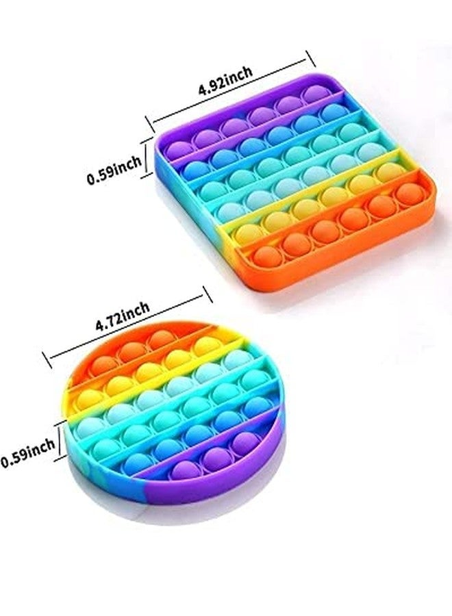 RPC99 Soft Bubble Fidget Toy for Kids, Pop It Silicone Fidget Toy for Kids (3+ Yr) (Shapes) (Rainbow) - Image 3
